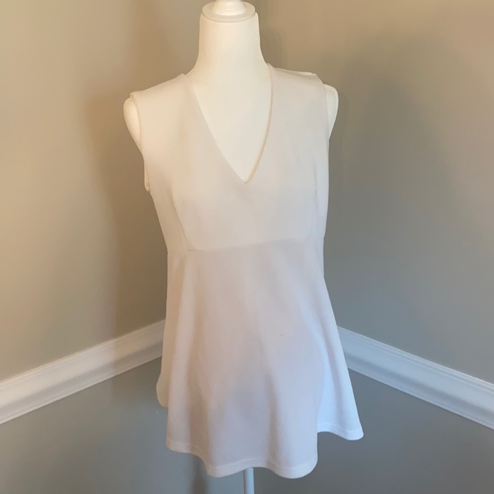 White textured maternity tank top